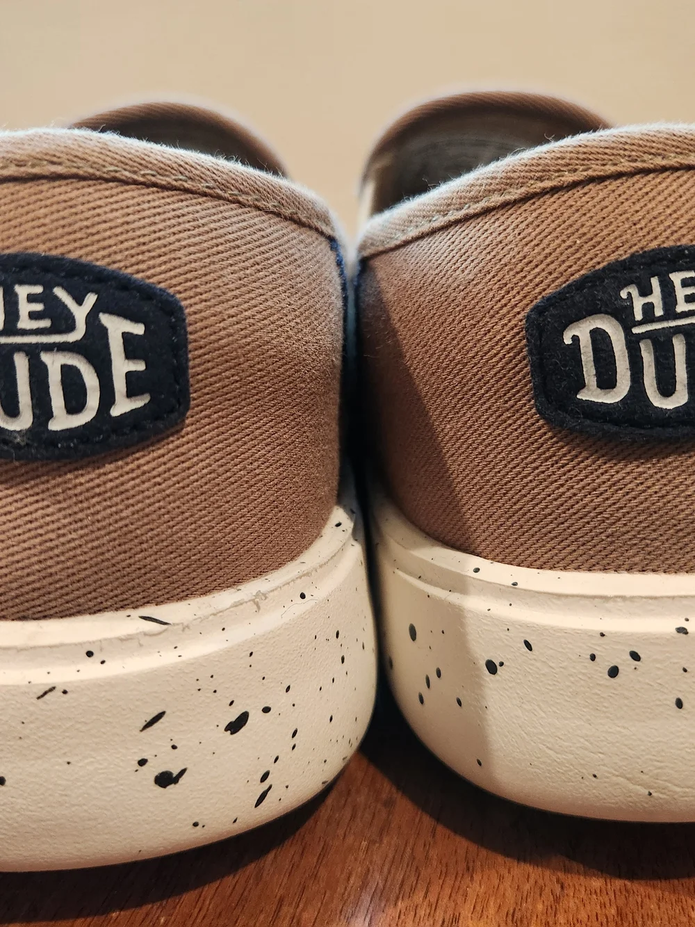 Hey Dude Youth Size 3 Slip-On Loafers in Tan Canvas